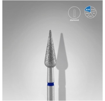 STALEKS Frez diamentowy niebieski gruszka ostra 4mm / 12mm