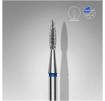 STALEKS Frez diamentowy niebieski płomień ostry 1,8mm / 8mm