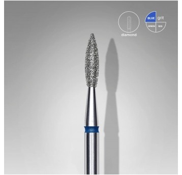 STALEKS Frez diamentowy niebieski płomień ostry 2,1mm / 8mm