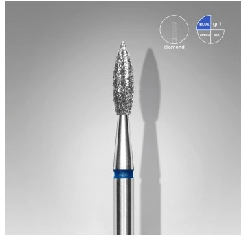 STALEKS Frez diamentowy niebieski płomień ostry 2,3mm / 8mm
