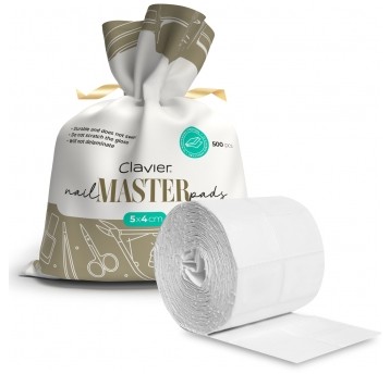 Waciki bezpyłowe Clavier nail Master Pads 1000szt - 2 rolki po 500szt