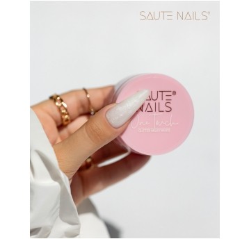 Żel Saute Nails One Touch Gel Glitter Milky White 50g